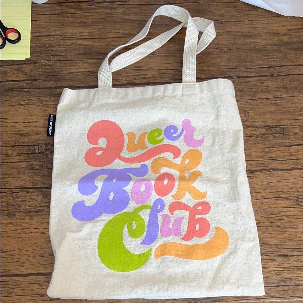 Out of Print Queer Book Club Canvas Tote Bag- OS